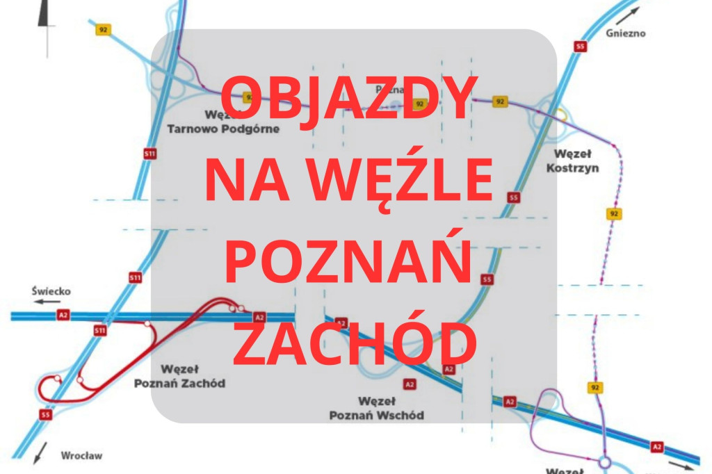 Remont węzła Poznań Zachód 21.08.2023