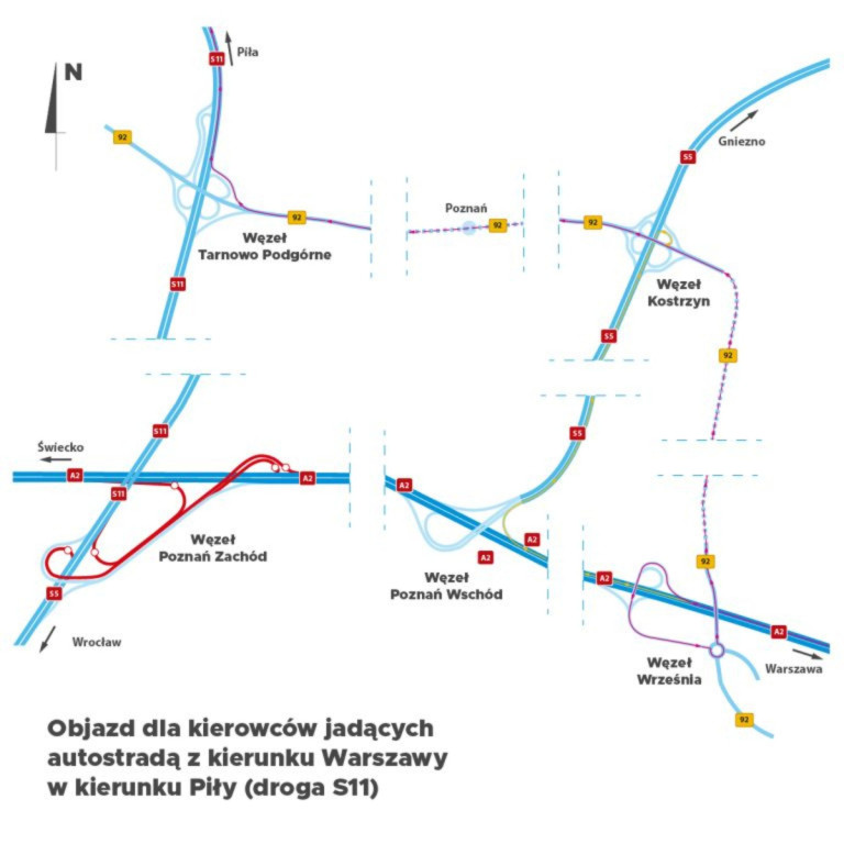 Remont węzła Poznań Zachód 21.08.2023