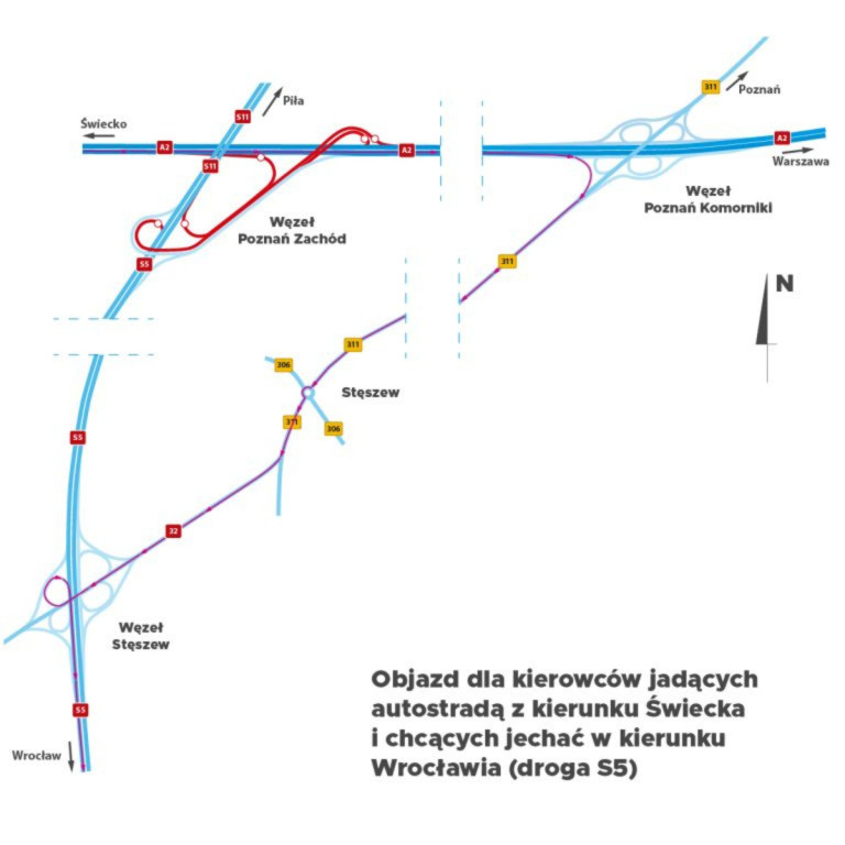 Remont węzła Poznań Zachód 21.08.2023